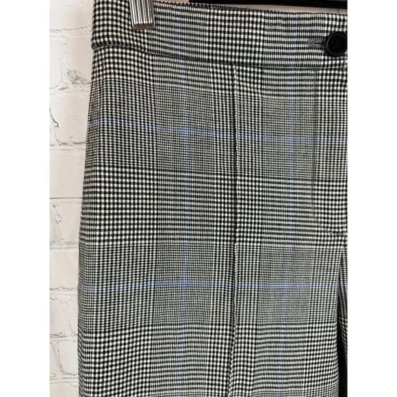 THEORY Cardinal white black glen check wool stretch ankle dress pants 6 NWOT - Picture 4 of 8